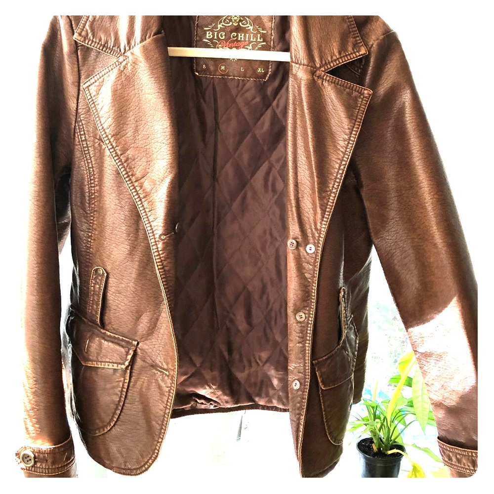 Brown leather jacket
